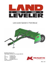 MK Martin LAND LEVELER Operator's & Parts Manual