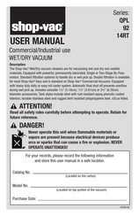 Shop-Vac 92 Series User Manual