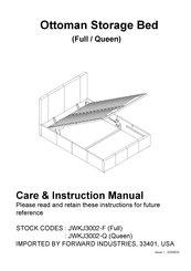 Forward Industries JWKJ3002-F Care & Instruction Manual
