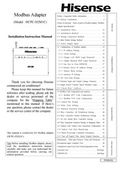 Hisense HCPC-H2M1C Installation Instructions Manual