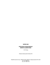 Rotek 800 Series Manual