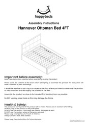 Happybeds Sienna Ottoman Storage Bed 4ft Assembly Instructions Manual