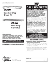 Whittier Wood Products 233W Assembly Instructions Manual