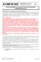 DAINESE NEXUS 2 D-WP Informative Note