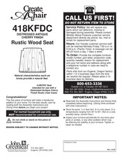 Whittier Wood Products John Greenleaf Create A Chair 418KFDC Quick Start Manual