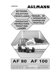 ahlmann AF 100 Operating Instructions Manual