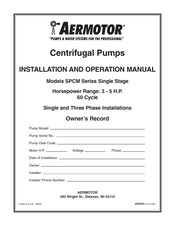 aermotor SPCH-3-500 Installation And Operation Manual