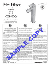 Black & Decker Price Pfister KENZO 40 Series Installation Instructions Manual