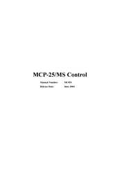 Valco baby MCP-25/MS Manual