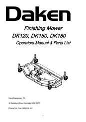 Daken DK150 Operator's Manual & Parts List