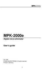Sourcetronic MPK-2000e User Manual