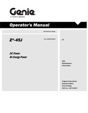Terex Jenie Z-45J BE Operator's Manual