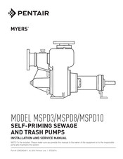 Pentair MYERS MSPD8 Installation And Service Manual
