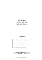 Anritsu MU150101A Operation Manual