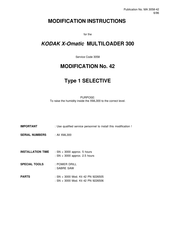 Kodak X-Omatic MULTILOADER 300 Modification Instructions