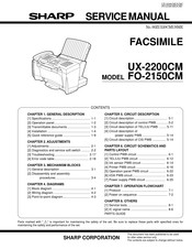 Sharp FACSIMILE FO-2950M Service Manual