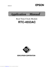 Seiko Epson RTC-4553AC Applications Manual