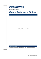 Avalue Technology OFT-07WR1 Quick Reference Manual