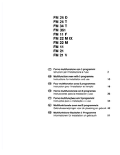 Merloni FM 11 Instructions For Installation And Use Manual