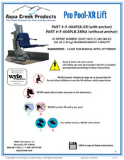 Aqua Creek Products F-004PLB-XR Manual