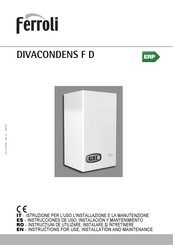 Ferroli DIVACONDENS F D Instructions For Use, Installation And Maintenance