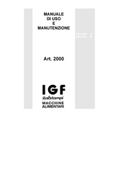 IGF 2000/AC Manual For Use And Maintenance