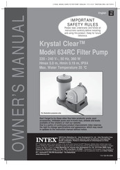 Intex Krystal Clear 634RC Owner's Manual
