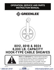 GREENLINE 8024/B Operation, Service And Parts Instruction Manual