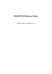 Zhejiang Uniview Technologies B3222P25 Release Notes