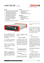 bmcm MEM-LOG-SE Quick Start Manual