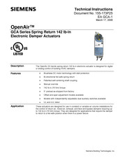Siemens OpenAir GCA132.1P Technical Instructions