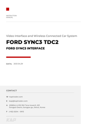 KAP FORD SYNC3 TDC2 Instruction Manual