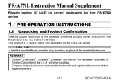 Mitsubishi Electric FR-A7NL Instruction Manual Supplement