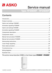 Asko RF2583NF Service Manual