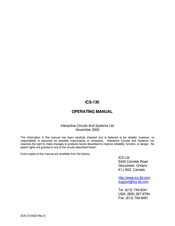 ICS ICS-130 Operating Manual