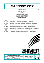 IMER MASONRY 350 F Operating, Maintenance, Spare Parts Manual