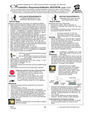 Heartland Appliances 3825 Installation Requirements