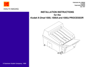 EASTMAN Kodak X-Omat 1000A Installation Instructions Manual