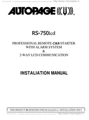 Autopage RS-750lcd Installation Manual