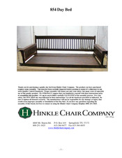 Hinkle Chair Company Glider 854 Instruction Manual