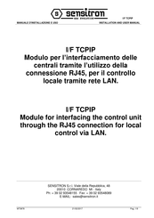 Sensitron I/F TCPIP Manual