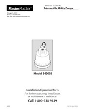 Pentair Master Plumber 540003 Owner's Manual
