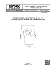Johnson Controls York 366-73582 Installation And Maintenance Manual