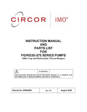 Circor IMO RG3D-275 Series Instruction Manual And Parts List