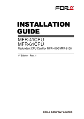 FOR-A MFR-41CPU Installation Manual