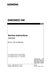 Siemens SIMOMED HM Service Instructions Manual