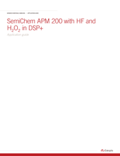 entegris SemiChem APM 2000 Application Manual