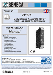 Seneca Z113-1 Installation Manual