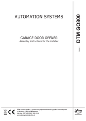 DTM System DTM GO800 Assembly Instructions Manual