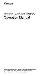 Canon CXDI-1 Operation Manual